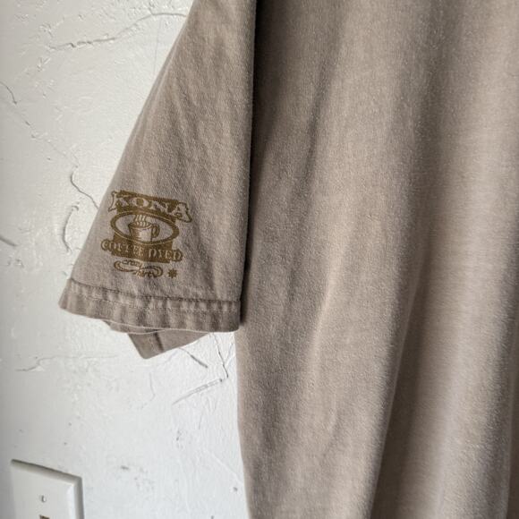 Crazy Shirts Shirt Mens Large Tan Kona Coffee Dyed Flag Graphic Short Sleeve USA - Picture 4 of 9